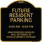 Signmission Designer Series-Future Resident Parking 9:00-6:00 Black & Gold Alum, 18" x 18", BG-1818-9975 A-DES-BG-1818-9975 - alternate 1